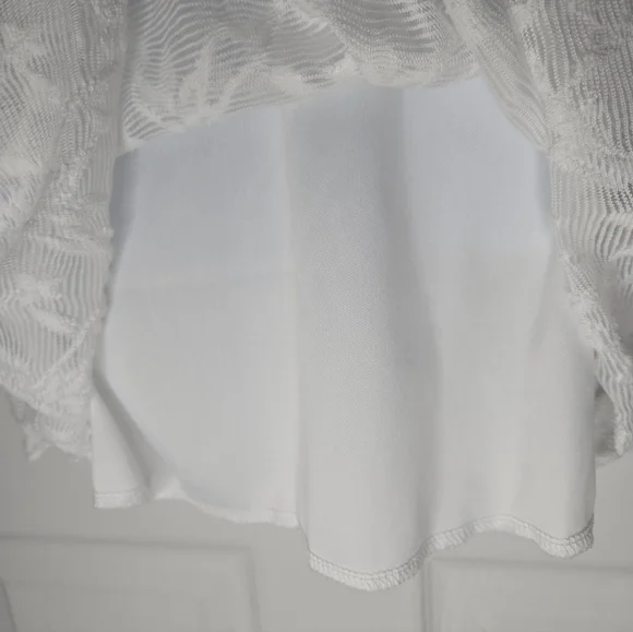 Wedding White Dress W/ Bell Sleeves NWOT XL - Picture 5 of 9